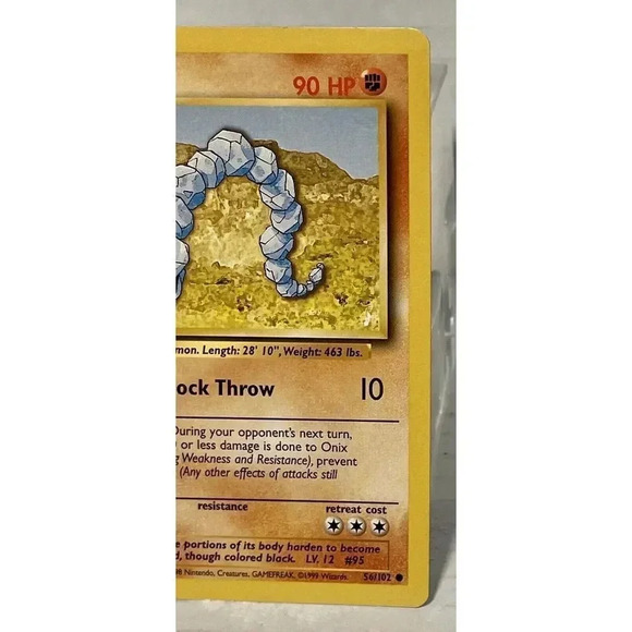 Onix Base Set 56/102‎ Pokémon WOTC 1999 Card LP Vintage - Picture 2 of 12